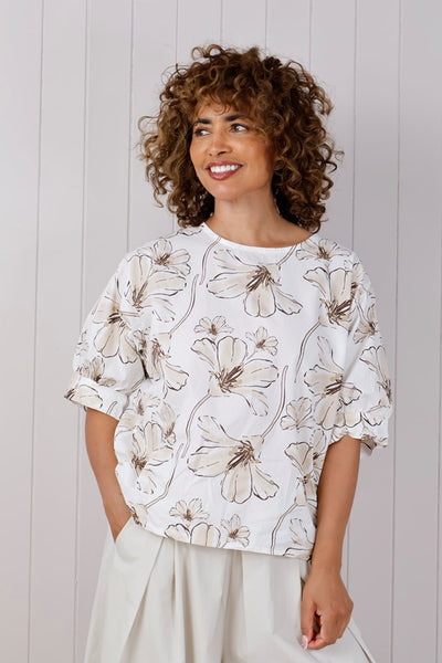 Cotton Puff Sleeve Top