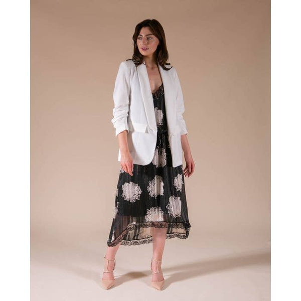 Rouched Sleeve Blazer