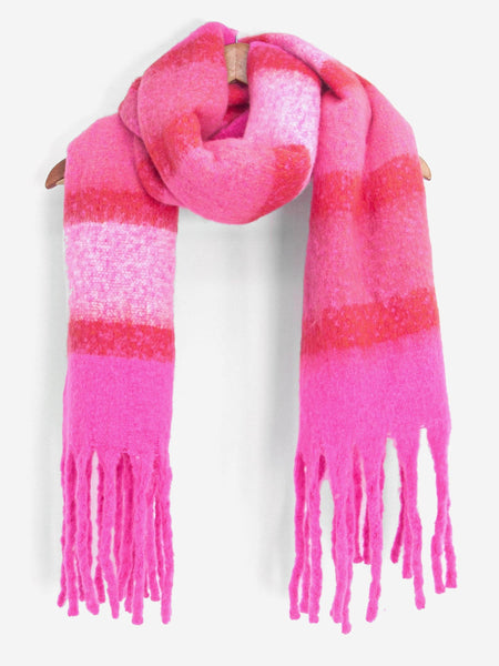 Blair Heavyweight Scarf - Fuchsia, Colour Block Stripe