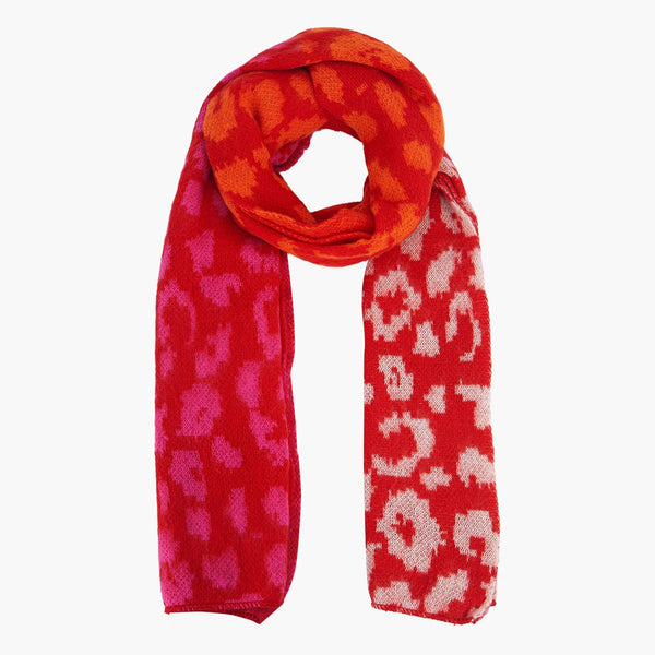 Kyra Red Leopard Heavyweight Scarf