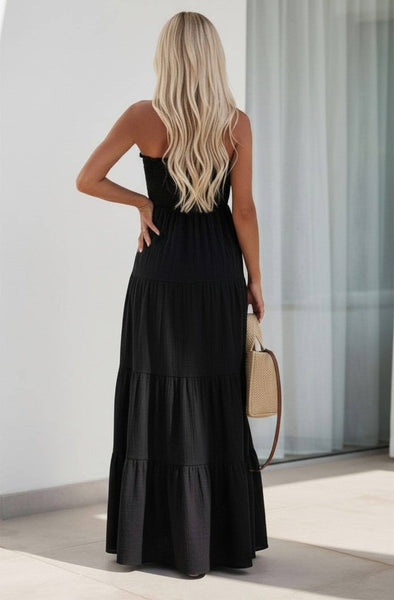 Bandeau Tiered Maxi Dress