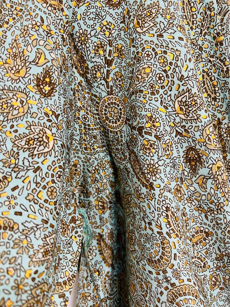 70s Silk Bell Sleeve Wrap Top | Boho Festival Crop Blouse