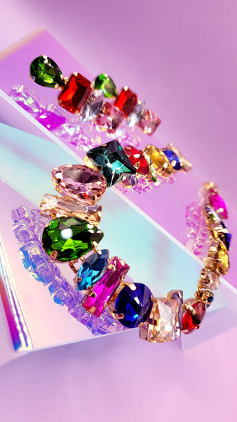 Aminra Crystal Duo Necklace & Earrings