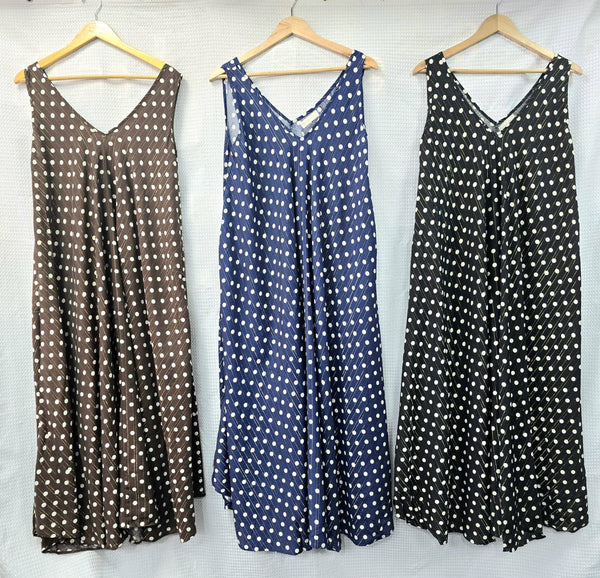 Polka Dot Parachute Lurex Cotton Maxi Dress