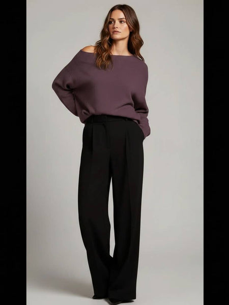 Cozy Soft Pearl Back Batwing Knit