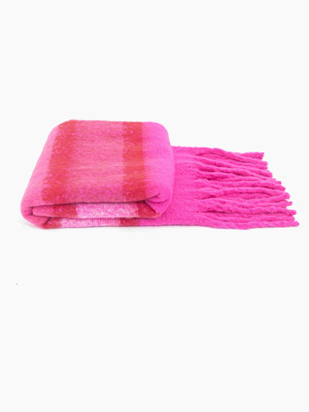 Blair Heavyweight Scarf - Fuchsia, Colour Block Stripe