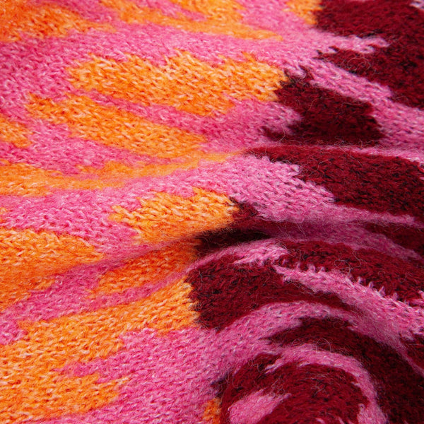 Colour Block Heavyweight Scarf in Pink/Orange