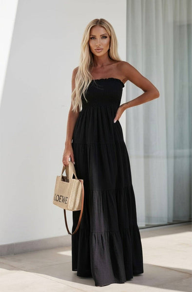 Bandeau Tiered Maxi Dress