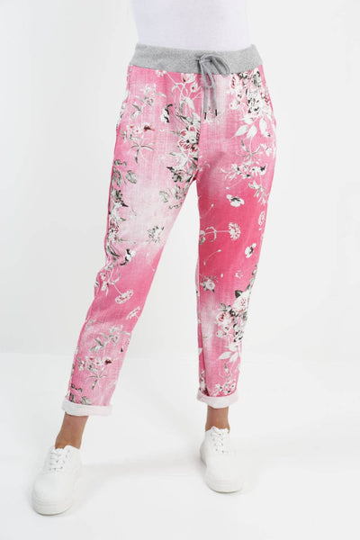 Italian Leaf Floral Cotton Trouser