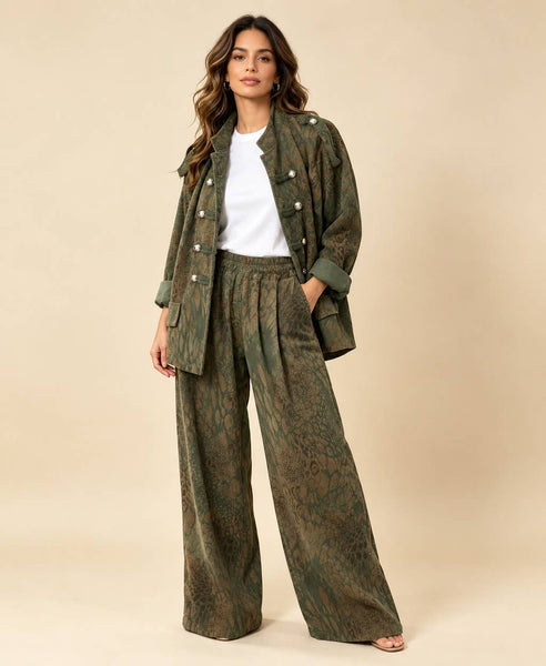 Animal Fine Cord Milatary Jacket