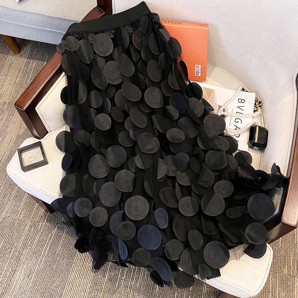 Large circle embellished skirt
