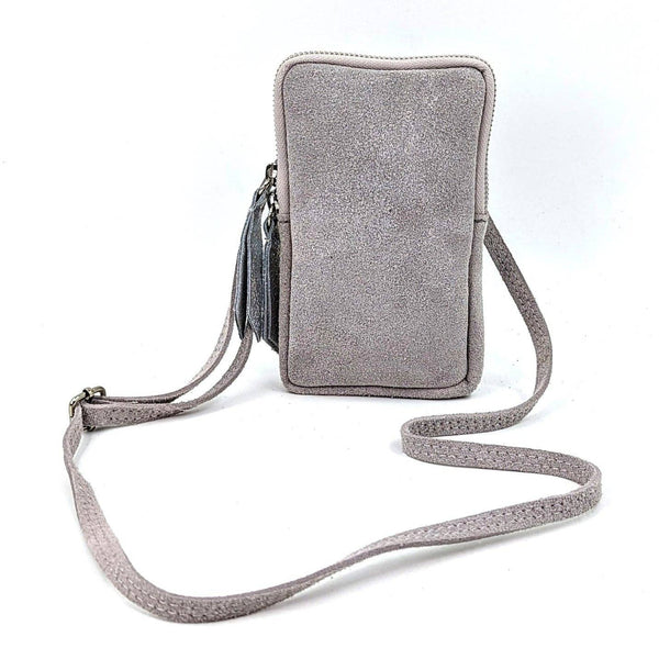 Essential suede cross body phone purse