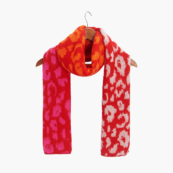 Kyra Red Leopard Heavyweight Scarf