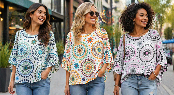 Mosaic Print Fine Mesh Knit