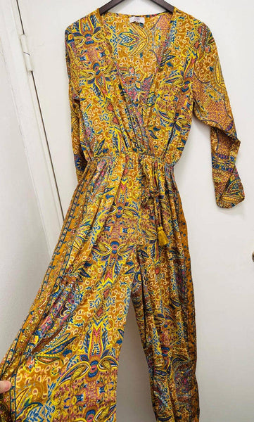 Boho Paisley Jumpsuit with Pockets | Wide Leg Jumpsuit