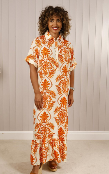 Dress - Silk mix palm print shirt dress from Goose Island