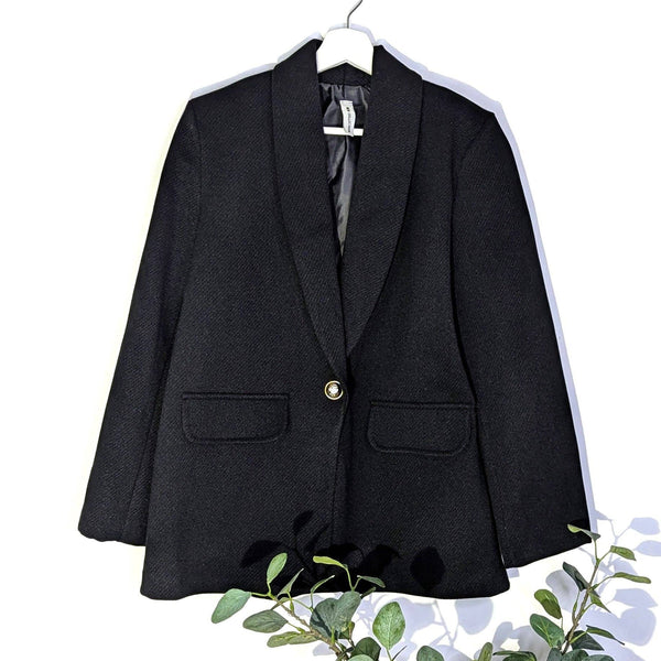 Blazer - warm blazer with golden heritage button