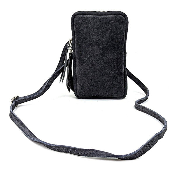 Essential suede cross body phone purse