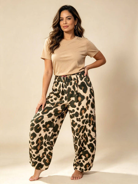 The Jaguar Print Barrel leg trouser