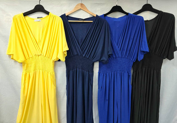 Plain Classy Slinky Wide Leg Jumpsuit