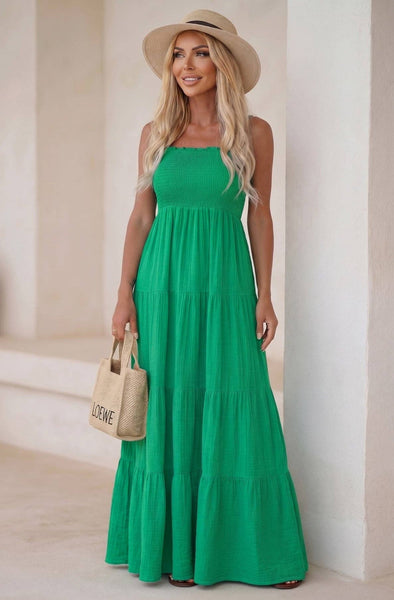 Bandeau Tiered Maxi Dress