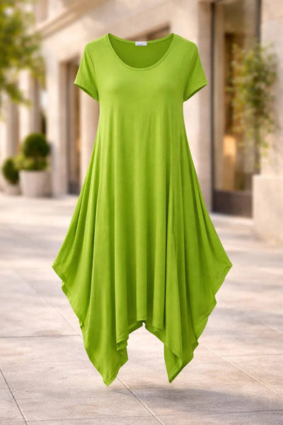 Italian Oversized Floaty Hem Jersey Short Sleeved Midi Dress