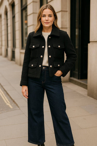 CH Pearl Button Boucle Cotton Wool Jacket