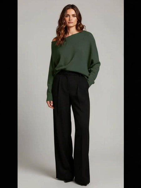 Cozy Soft Pearl Back Batwing Knit