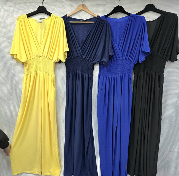 Plain Classy Slinky Wide Leg Jumpsuit