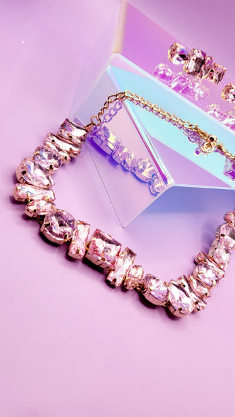 Aminra Crystal Duo Necklace & Earrings