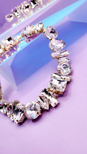 Aminra Crystal Duo Necklace & Earrings