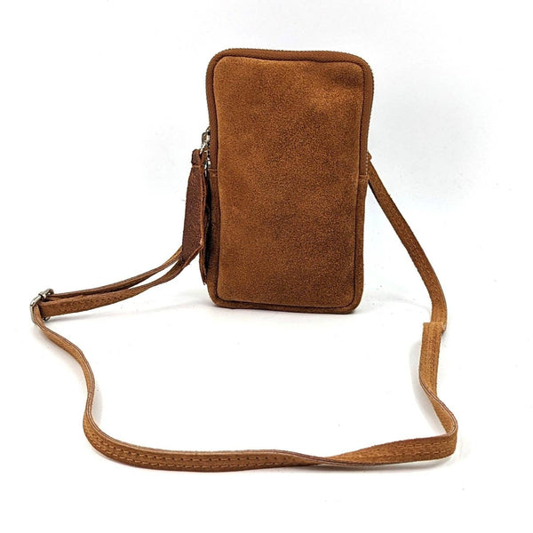 Essential suede cross body phone purse