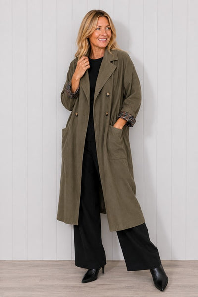 Cord Button Coat