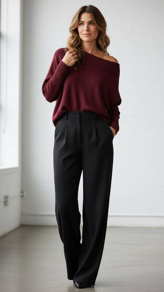 Cozy Soft Pearl Back Batwing Knit