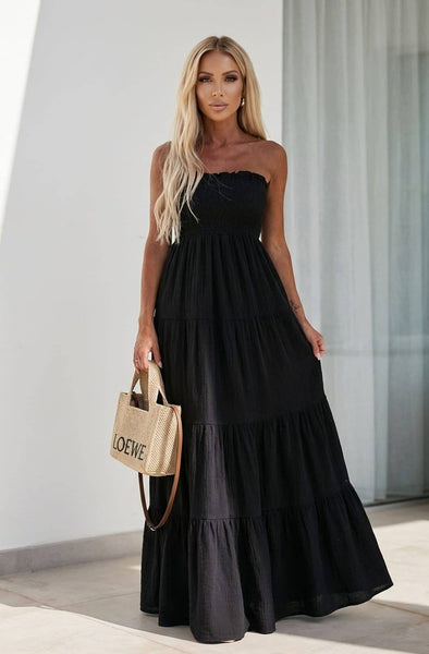 Bandeau Tiered Maxi Dress
