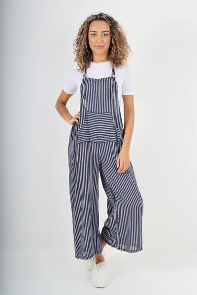 Italian Stripe Cotton Jumpsuit