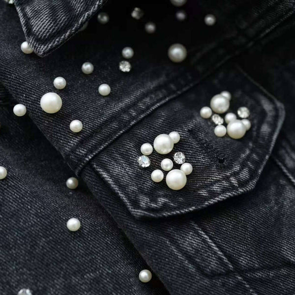 Pearlies & Crystals Embellished Denim Jacket