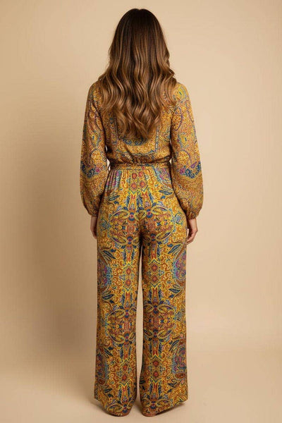 Boho Paisley Jumpsuit with Pockets | Wide Leg Jumpsuit