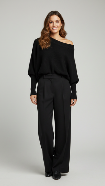 Cozy Soft Pearl Back Batwing Knit
