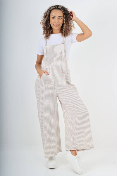 Italian Stripe Cotton Jumpsuit