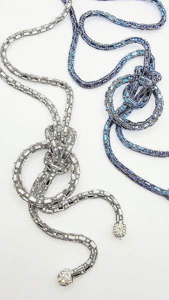 Knot Crystal Long Necklace