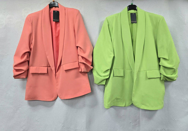 Rouched Sleeve Blazer