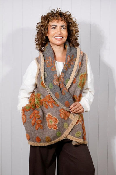 Embossed Wrap Around Gilet