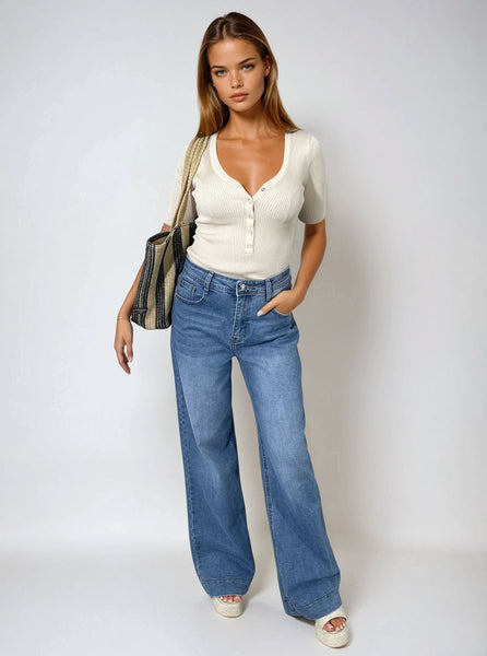 High Waisted Wide Leg Jeans