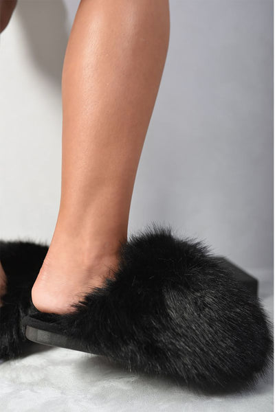 Fluffy Faux Fur Winter slide ons
