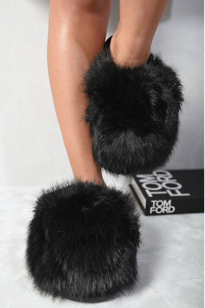 Fluffy Faux Fur Winter slide ons