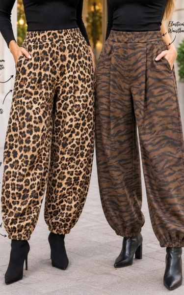 Animal Barrell Leg Suedette Trousers
