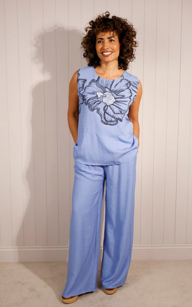 Floral Sleeveless Top & Trouser set