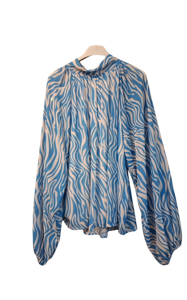 Bow Back Zebra Print Blouse