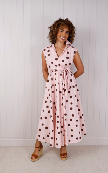 Dress - Polka Dot Cross Over